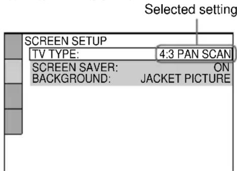 SONY MHCDP900D - Using the Setup Display - 5