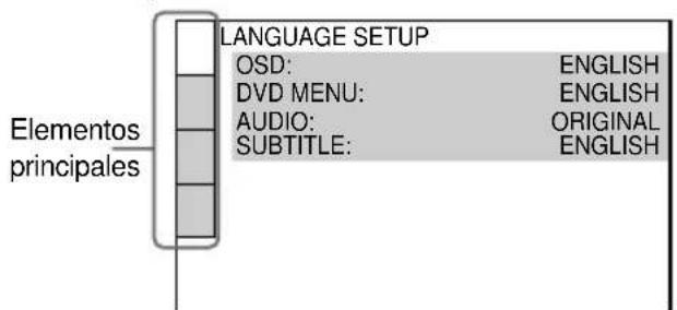 SONY MHCDP900D - Utilización de la visualización de configuración - 2