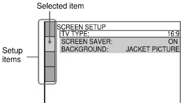 SONY MHCDP900D - Using the Setup Display - 3