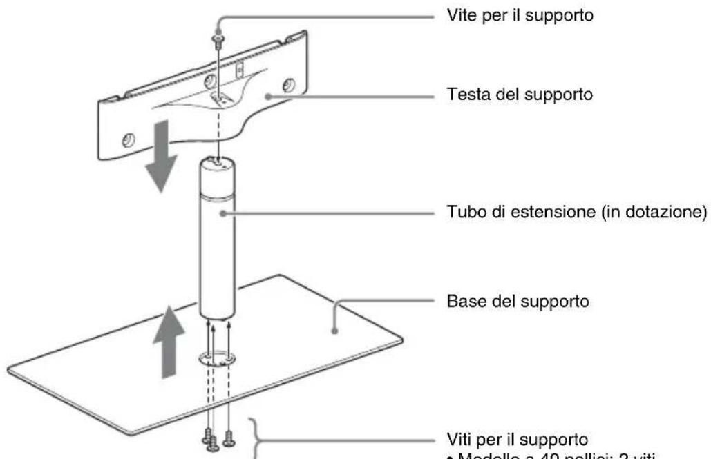SONY WSCT550B40 - Installazione del diffusore sul supporto del teilevisore - 1