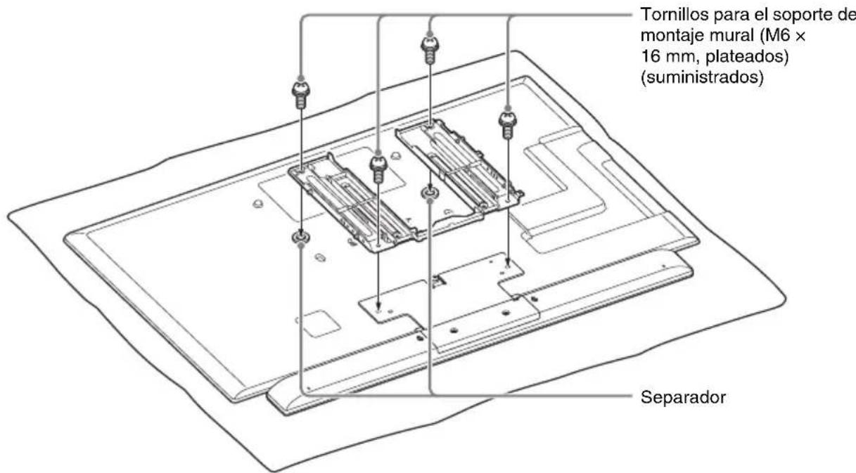 SONY WSCT550B40 - Instalación del altavoz y el televisor colgados en una pared - 4