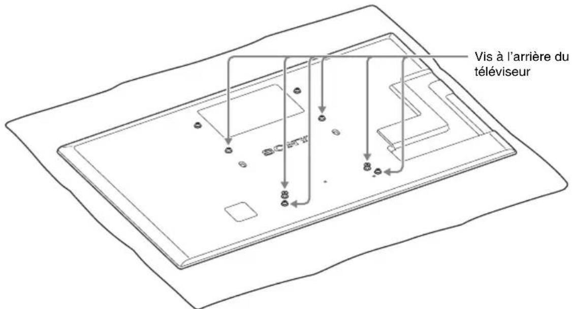 SONY WSCT550B40 - Retirez les vis situées à l'arrière du téléviseur préparé à la section « Préparation du téléviseur ». (6 vis) - 1