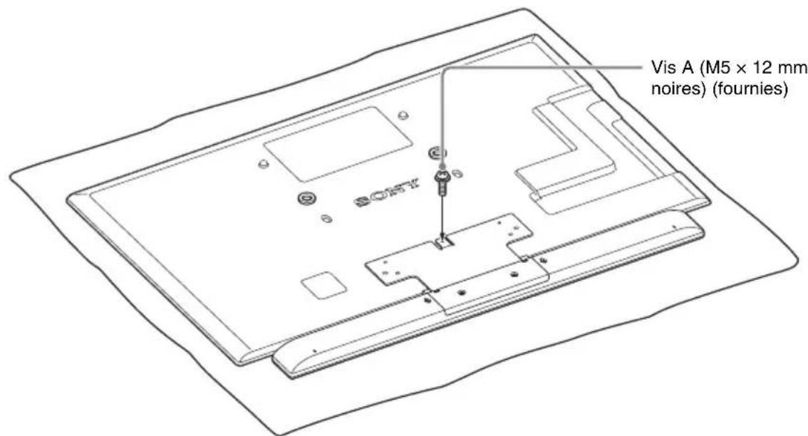 SONY WSCT550B40 - Placez les entreprises (fournies) sur les orifices à partir desquels les deux vis ont été retirees dans la partie supérieure à l'arrête du téléviseur. - 2