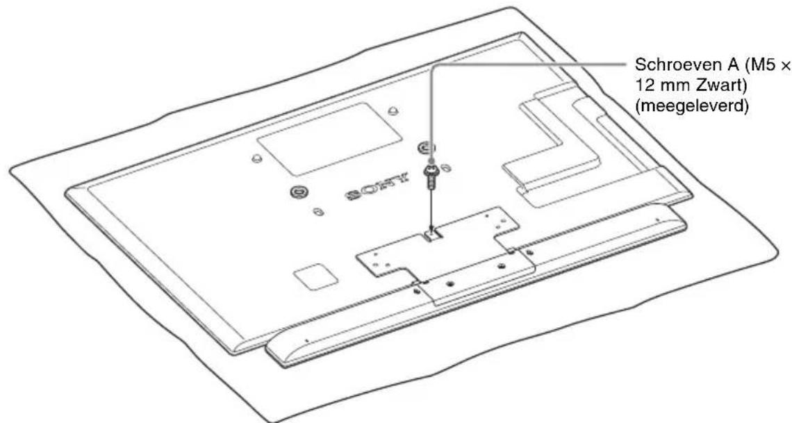 SONY WSCT550B40 - Plaat de vulringen (meegeleverd) over de gaten waar de twee schroeven uit+zijn verwijderd in het bovenzijde van dechterzijde van het TV-toestel. - 2