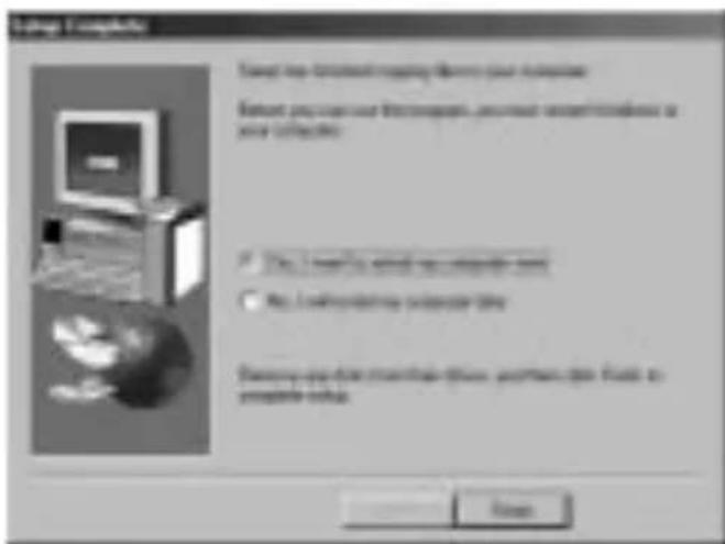 SONY MSACFD2M - Un message vous demandant de redémarrer l'ordinateur apparait lorsque l'installation est terminée. Suivez les instructions et redémarrez l'ordinateur. - 1