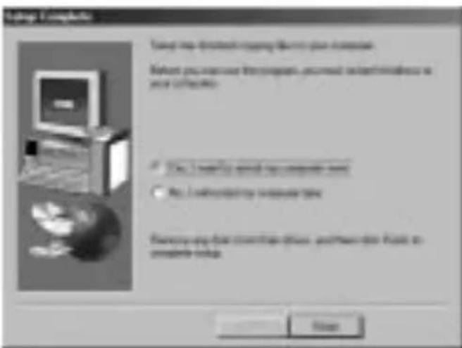 SONY MSACFD2M - When the installation is complete, a message appears telling you to restart the computer. Follow the instructions and restart. - 1
