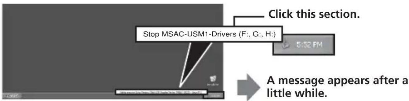 SONY MSACUSM1 - Disconnecting the unit from your computer - 2