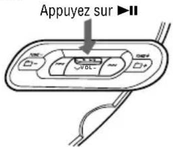 SONY Walkman DNF431 - Appuyez sur ▶II sur le levier de sélection. - 1