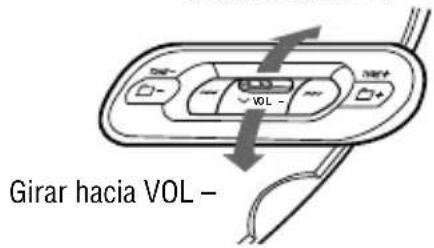 SONY Walkman DNF431 - Ajuste el volumen haciendo girar el mando lateral hacia VOL + o -. - 1
