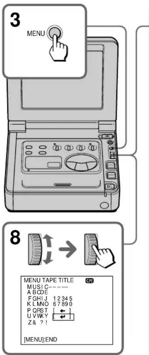 SONY GVD900E - Opmerking bij "-----" in het menu - 1
