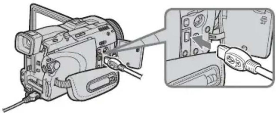 SONY UNAEN1 - Steek de USB-stekker van de USB-Ethernet-adapter in de (USB) aansluiting van uw camcorder. - 1