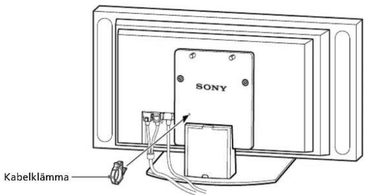SONY SUP50T2 - Dra nätkabeln och bildskärmskabeln genom stället. - 1