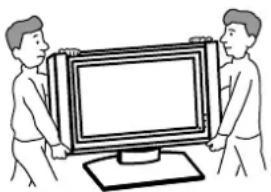 SONY SUP50T2 - Tragen Sie den Tischänder nicht, während das Display darauf installiert ist. - 1