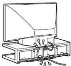 SONY SURS51U - Evite que el cable de alimentación o el cable de connexion quede atrapado entre el televisor y el soporte. - 1