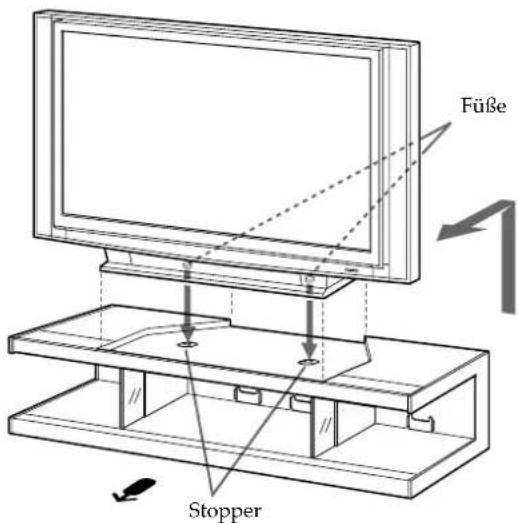 SONY SURS51U - 4Stellen Sie das Fernsehgerät auf den Ständer. - 1