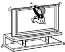 SONY SURS51U - Lehnen und hangen Sie sich nicht an das Fernsehgerät, wenn es auf dem Ständer angebracht ist. - 1