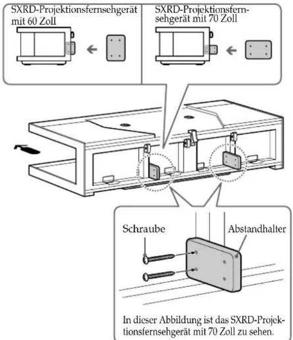 SONY SURS51U - 3Bringen Sie die beiden Abstandhalter mit den vier Schrauben (mitgeliefert) an. - 1