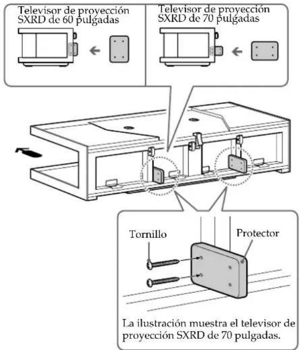 SONY SURS51U - 3Sujete los dos protectores con los cuales tornillos (suministrados). - 1