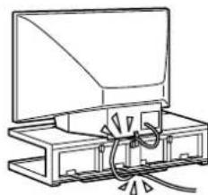 SONY SURS51U - Do not allow the mains lead or the connecting cable to be pinched between the TV and the stand. - 1
