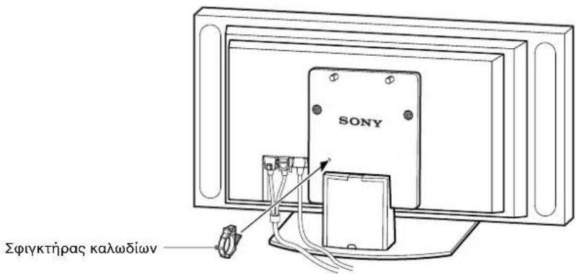 SONY SUP42T2 - Διαπεράστε το καλώδιο τροφοδοσίας και το καλώδιο σύνδεσης της οθόνης μέσα από τη βάση. - 1