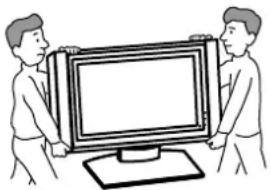 SONY SUP42T2 - Tragen Sie den Tischständer nicht, während das Display darauf installiert ist. - 1