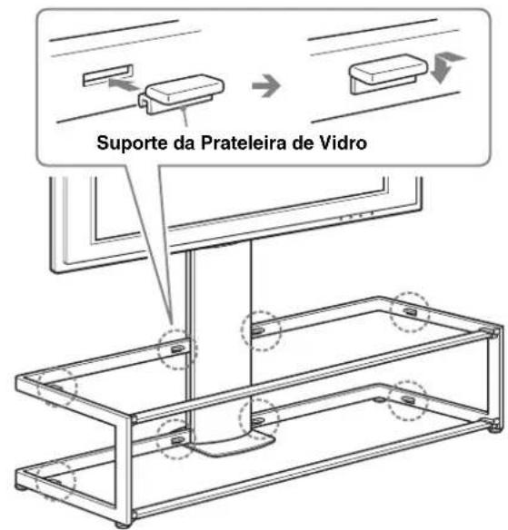 SONY SUFL62 - Fixe os oito Suportes da Prateleira de Vidro à Estrutura. - 1
