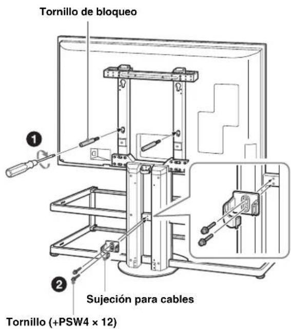 SONY SUFL62 - Fijefirmamente el televisor y el soporte de suelo, y coloque las sujeciones para cables. - 1
