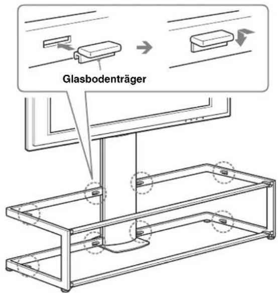 SONY SUFL62 - Bringen Sie die acht Glasbodentrager am Rahmen an. - 1
