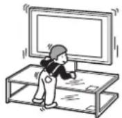 SONY SUFL62 - Lassen Sie Kinder nicht auf den Bodenständner steigen oder auf die Glasböden klettern. - 1