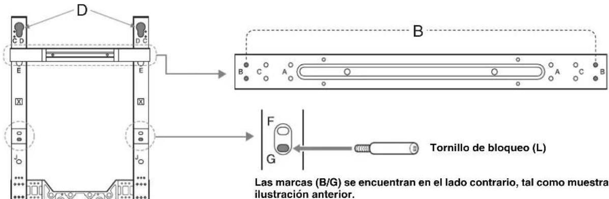 SONY SUFL62 - Tabla o esquema de lasubicaciones de los ganchos y tornillos - 2