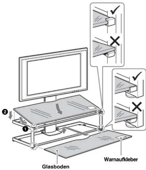 SONY SUFL62 - Bringen Sie zuerst den unteren und dann den oberen Glasboden an. - 1