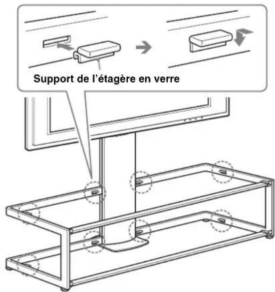 SONY SUFL62 - Fixez les huit supports des étagères en verre à l'armature. - 1