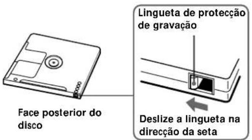 SONY MDSW1 - Para proteger um MD contra apagamento accidental - 1
