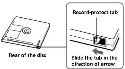 SONY MDSW1 - To protect an MD against accidental erasure - 1