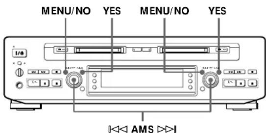 SONY MDSW1 - Movimiento de canciones grabadas entre dos MDs (Función de movimiento de una canción) - 1
