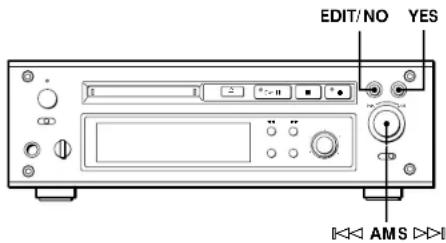 SONY MDSJ3000 - Déplacement d'une plage enregistrée (fonction MOVE) - 2