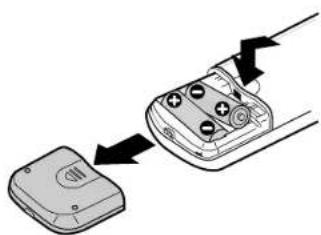 SONY MDSJ3000 - Mise en place des piles dans la télécommande - 1