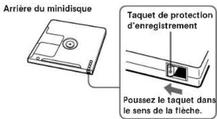 SONY MDSJ3000 - Pour protéger un minidisque contre un effacement accidentel - 1