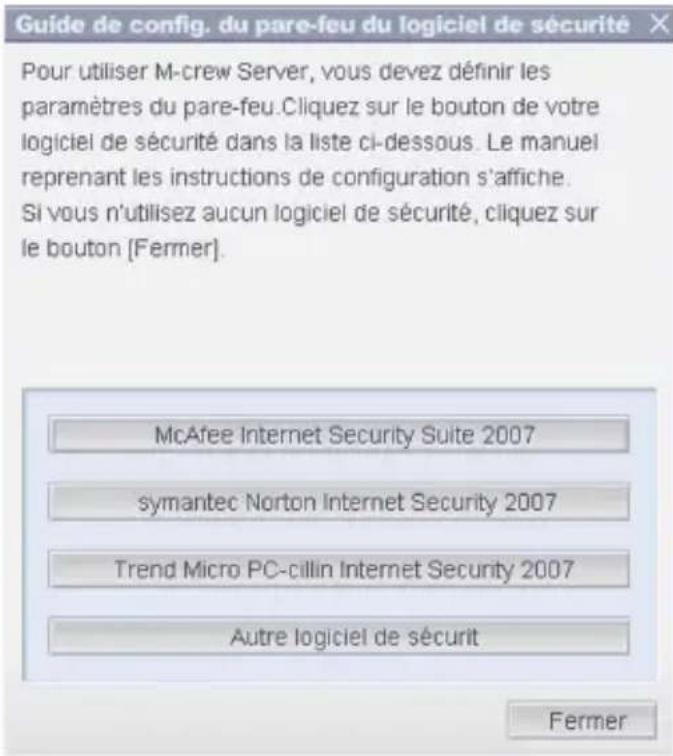 SONY TDMNC1 - Définition des paramètres du pare-feu du logiciel de sécurité - 1