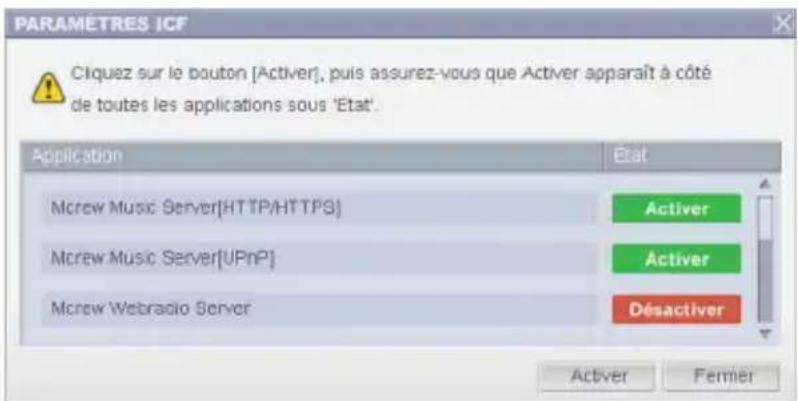 SONY TDMNC1 - Définition des paramètres du pare-feu Windows - 1