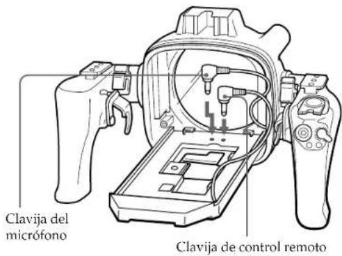 SONY MPKTRV2 - Inserte la clavija de control remoto y la clavija del micrófono en donde estaban insertadas antes. - 1