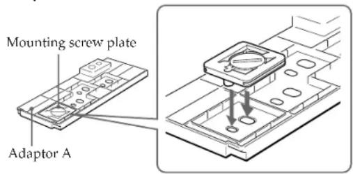 SONY MPKTRV2 - Position of the mounting screw plate on the adaptor - 1