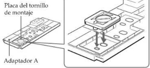 SONY MPKTRV2 - Posicion de la plac del tornillo de montaje en el adaptor - 1
