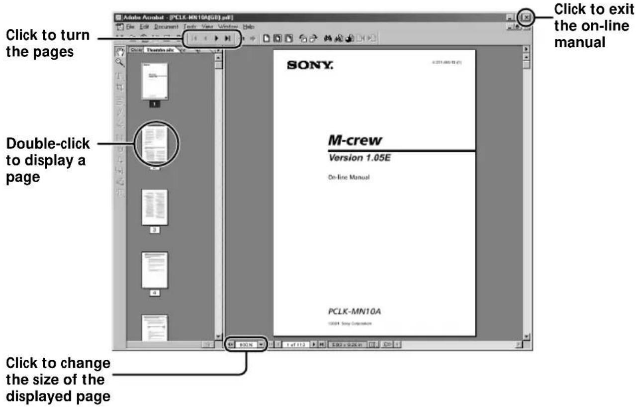 SONY PCLKMN10A - Using the on-line manual - 2