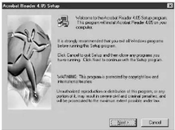 SONY PCLKMN10A - Installeren van Acrobat Reader 4.05 - 1