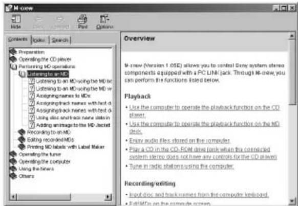 SONY PCLKMN10A - Opening the Help table of contents - 2