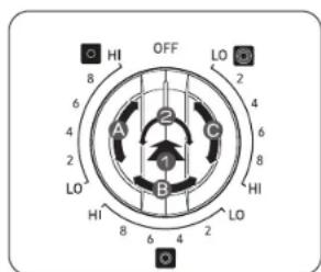SAMSUNG NE63A6711SG - Bouton de commande de l'élément triple (avant droit) - 1