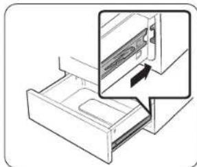 SAMSUNG NE63A6711SG - Removing and reinstalling the storage drawer - 2