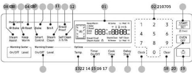 SAMSUNG NE59N6650WG - Panel de control del horno - 1