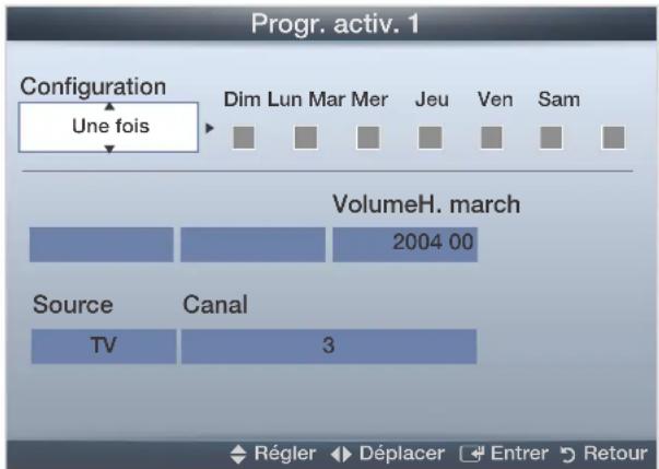 SAMSUNG UA40D5000PR - Réglage de la minutesie de mise en marche / arrêt - 2